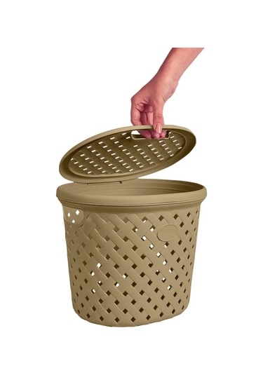 Plast Team 14 Litrelik Kapaklı Çamaşır Sepeti 151982579 Çikolata