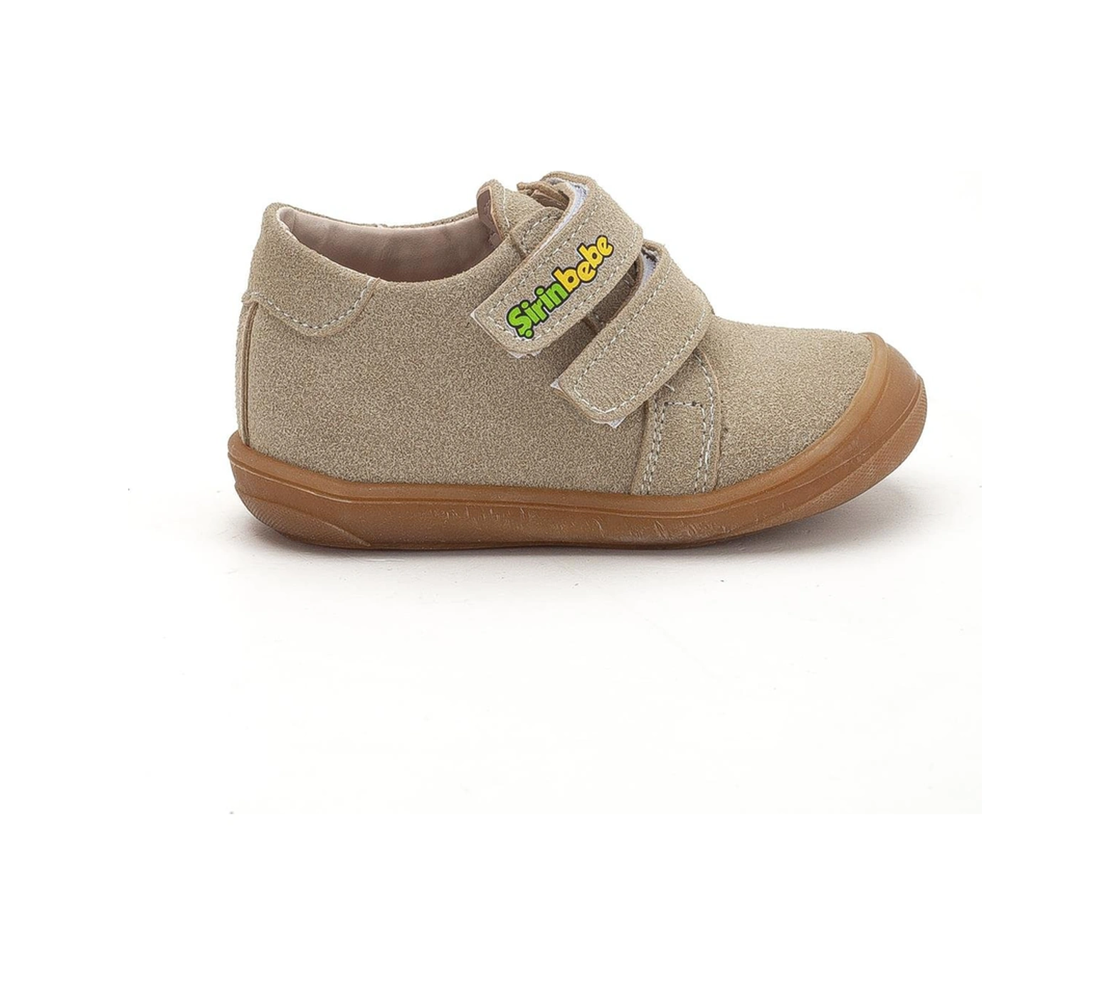 Şirinbebe Ortopedik Erkek İlkadım Bebek Ayakkabı Bej Çift Cırtlı-4191 Bej