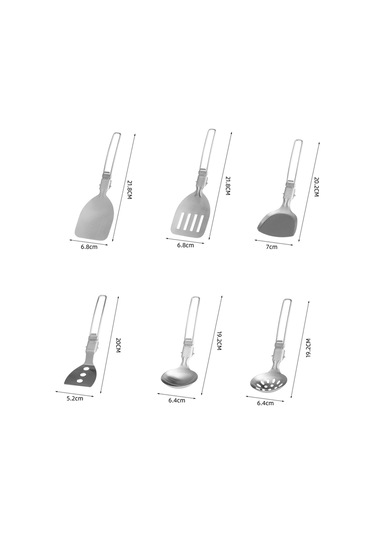 Cbtx Outdoor Paslanmaz Çelik Kamp Pişirme Gereçler Isıya Dayanıklı Yapışmaz Katlanabilir Kolu Açık Barbekü Taşınabilir Spatula Turner Kevgir Kaşık D