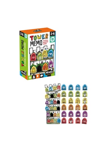 Headu Tower Memo Game Puzzle Set - Hafıza Kulesi Yapboz Oyun Seti