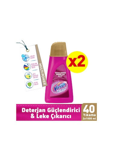 Vanish Kosla Oxi Action Gold Pembe Sıvı Leke Çıkarıcı 2 x 1 L