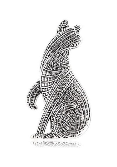 Novahub Gümüş Kadın Moda Kristal Sevimli Kedi Broş Kadınlar Için Lüks Sarı Altın Gümüş Renk Alaşım Hayvan Broş Emniyet Pimleri Gümüş Gümüş