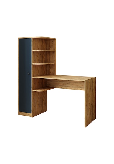 Roma Raflı Çalışma Masası , Çalışma Ofis Masası Sol Dolaplı A.çam Antrasit - Atlantik Çam