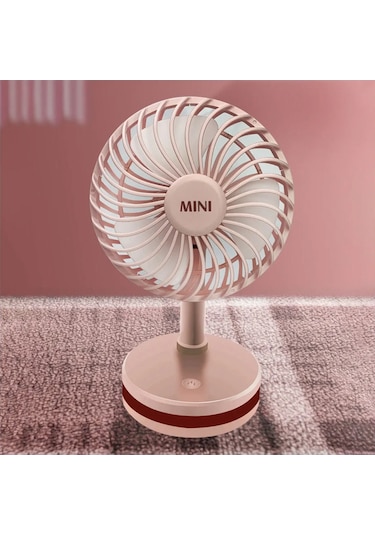 Ranyeek Abs Materyal Mini Masa Fanı - 3 Hızlı Ayar, Ultra Sessiz, Şarj Edilebilir - Ev, Ofis, Seyahat İçin Serinletici