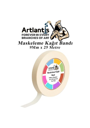 Maskeleme Bandı Kağıt Bant 9 Mm 25 Metre 1 Adet Boya Bantı Maskeleme Kağıt Bant Duvar Yağlı Boya Badana