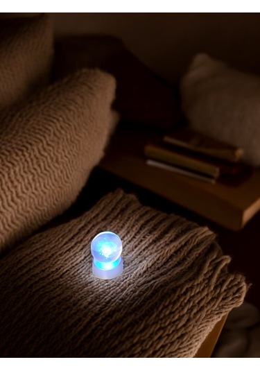 Turkuaz Renk Işıklı Küre Biblo