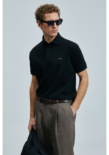 Lufian Erkek Polo Yaka T Shirt 111040228 Siyah Siyah
