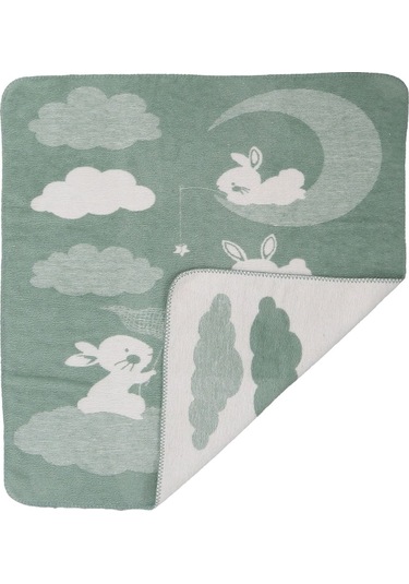Yumuşak Bebek Çocuk Battaniyesi Mevsimlik 90x100 Cm Yeşil