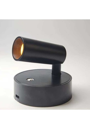 Fastbuy Siyah Led Manyetik Duvar Lambası Adım Adım Karartılabilir 3 Renk Kablosuz Sarj Edilebilir Uzaktan Kumanda Dokunmatik Siyah