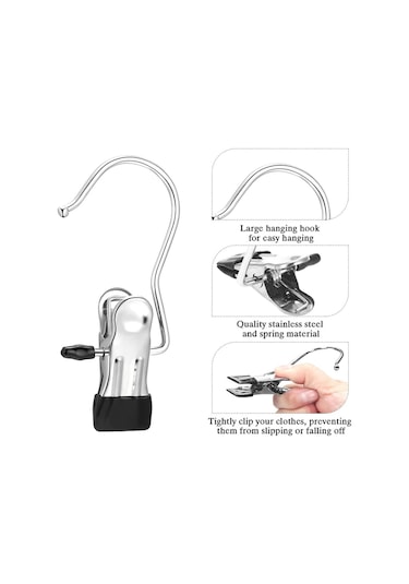 Açık Yeşil-ağır Paslanmaz Çelik Asma Kancaları Klipler Ev Depolama Kurutma Klip Yorgan Battaniye Yatak Çarşafı