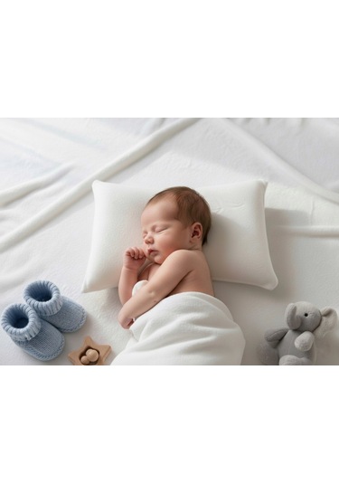 Visco Hafızalı Bebek Yastığı Yıkanabilir Kılıf Beyaz