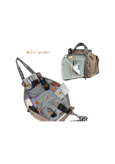 Hightower Siyah Renkli Çok Cepli Dayanıklı Seyahat Organizatörü - Ayarlanabilir Askılı Anneler İçin Pratik Çanta Siyah