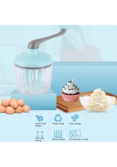 Youmex Ev Mutfak El Cranklı Krema Çırpıcı - 4 Eksenli Çırpma Çubukları, Dökme Dirençli Taban, Kesilebilir Koltuk - 1100ml Kapasite, Hamur, Krem, Akçaağaç İçin Uygun Diğer