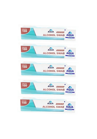 Aqua Alcohol Swap Cilt Temizleme Mendili 5 x 100'lü