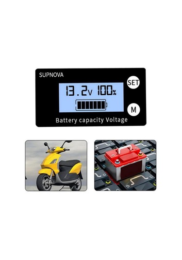 Dinosaurs F Fityle Araba Lcd Akü Kapasitesi Monitör Gerilim Ölçer Dc 8 V-100v Araba Araç Için -, 61x33x15mm Style1