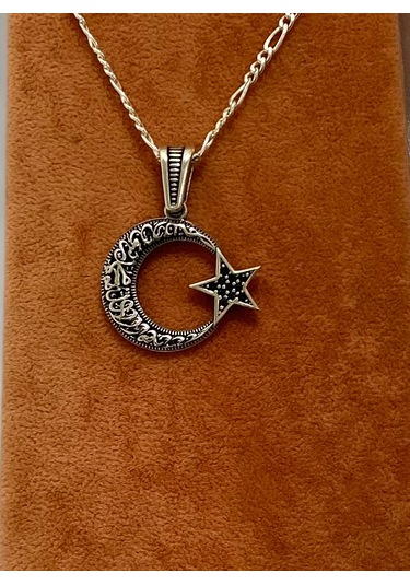 Bayrak Modeli Gümüş Erkek Kolyesi F160020106