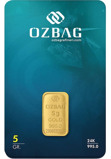 AgaKulche 24 Ayar 5 gr 995 Özbağ Külçe Altın