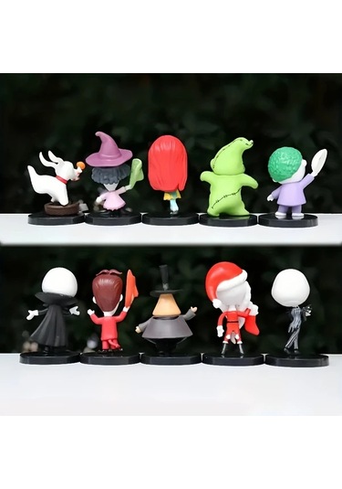 Hightower 10 Adet Nightmare Before Christmas Koleksiyon Figürleri Jack Skellington Sally Zero