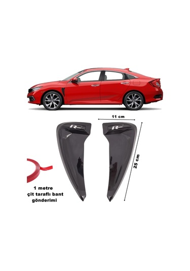 Point R-Line Çamurluk Venti Piano Black Esnek Üniversal 2 Adet N11.54215