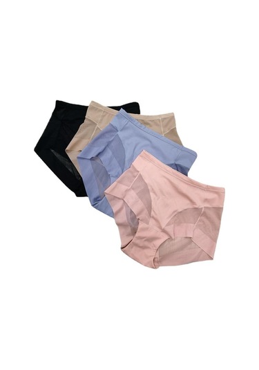 Bej Dikişsiz Nefes Örgü Intimates Vücut Şekillendirici Külot Yüksek Bel Shapewear Elastik Intimates Zayıflama Korse İç Çamaşırı Bej