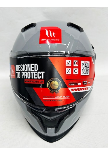 Şefaf Vizörlü + Mt Braker Sv Kapalı Kask Parlak Nardo Gri