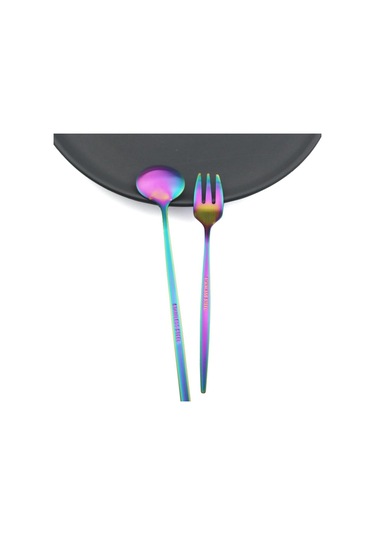 Yeşil Ve Altın 6 Adet Renkli Çatal Seti Çay Kek Aperatif Çatal Yemek Takımı Çatal Bıçak Takımı Mat Paslanmaz Çelik Sofra Tatlı Meyve Çatalı Gümüş Seti Yeşil -  Altın