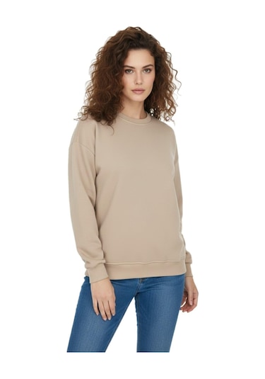 Baglan Kadın Spor Sıfıryaka Sweatshirt Bgl-st05061 Bej