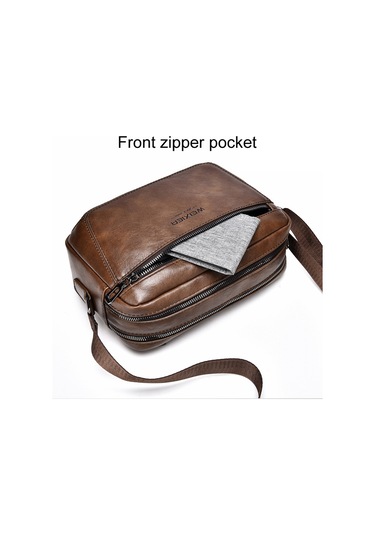 Sones Weıxıer D523 Erkek Büyük Kapasiteli Çapraz Askılı Tek Omuz Çantası Rahat Pu Haberci Çantası Siyah