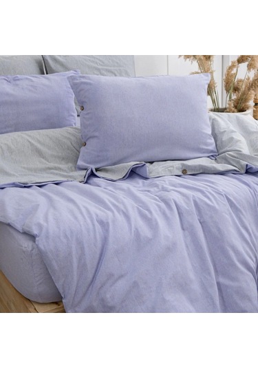 Tek Kişilik %100 Pamuk Ranforce Nevresim Takımı 160x220 Cm Lila Lastiksiz Çarşaflı Lila