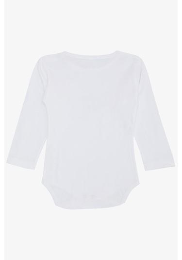 Breeze Erkek Bebek Çıtçıtlı Zıbın Body Astronot Zürafa Baskılı 9 Ay-3 Yaş, Beyaz-beyaz Beyaz