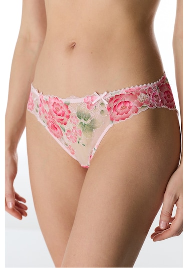 Penti Açık Pembe Floral Broderie Slip Külot