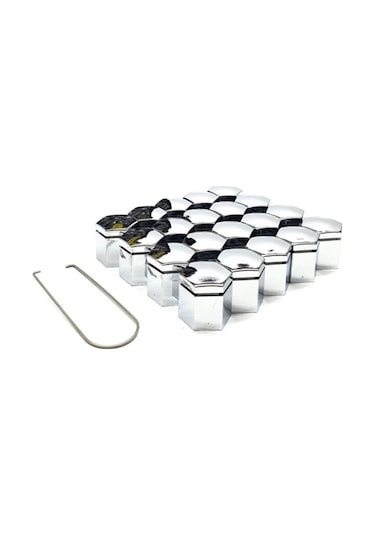 17 mm Krom Renk Bijon Kapağı 20 Adet