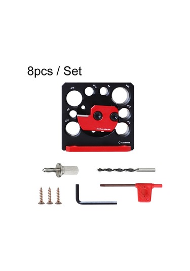 Sones Ruıtool 8 Adet / Set Ayarlanabilir 8 Delikli Matkap Yuvarlama Ağaç İşleme Kendin Yap Aletleri, Renk: Kırmızı Ve Siyah