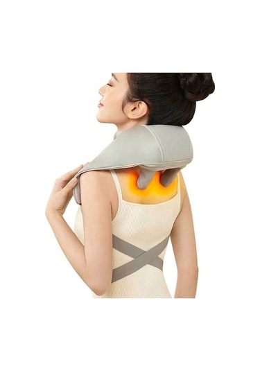 Didadodo El Şeklinde Yoğurmalı Yüksek Kaliteli Isıtmalı Kas Ağrısı Giderici Omuz Ve Boyun İçin Masaj Aleti Gri