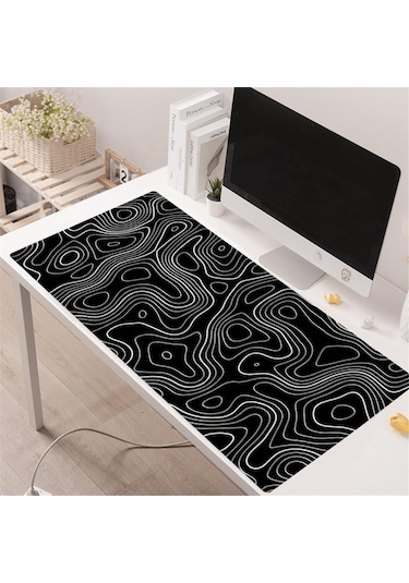 Skycity Doğal Kauçuk Fare垫ı - 300x800x2mm Yumuşak Esnek, Anti Kayma Tabanı, Hassas Kenar Kilidi, Bilgisayar Masası İçin Ergonomik Oyun Ve Çalışma Padı - Çizgili Desen 24