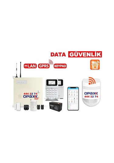 Opax-2747 Gprs Lan Alarm Paneli Bgr-09 Kablosuz Sirenli Full S...