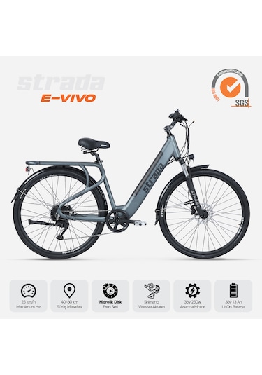 Stradacycles E-vivo Hd 28 Jant Elektrikli Şehir Gezi Bisikleti Antrasit