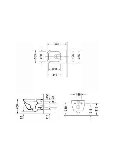 Duravit Happy D.2 Rimless Kanalsız Asma Klozet Yavaş Kapanır Klozet Kapağı Dahil Beyaz, 2222390075 Beyaz