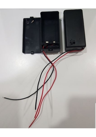 2 Adet Kapaklı Anahtarlı Kablolu 9 Volt Pil Başlığı Pil Yuvası