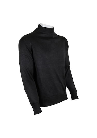 Erkek Füme Kazak Yarım Balıkçı Yünlü Klasik Normal Kesim Rar00796