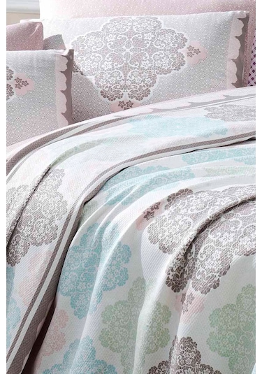 Enlora Home Pike Seti Baskılı Tek Kişilik Andalucia Turkuaz