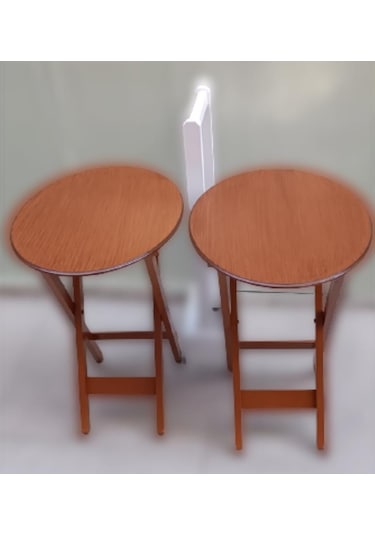 Çanta Zigon Sehpa Oval Model İkili Takım Ahşap Mdf Ceviz Renk Uyumu El Yapımı