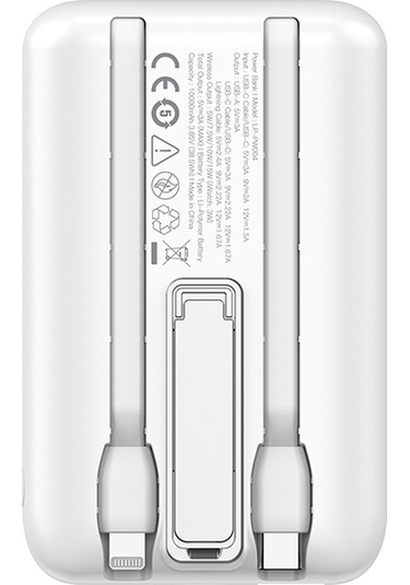 Lapas Lp-pw004 Akıllı Saat Kablosuz Şarj Özellikli Wireless Powerbank 10000mah 15w Beyaz