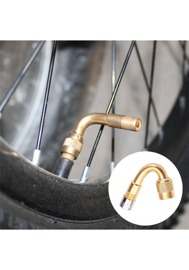 Ranyeek Araç Ve Motosiklet Lastikleri İçin Bakır Vana Açıklama Çubuğu 90 Derece, Metal Kapaklı, Kolay Kurulum, Sıkıştırma Kontrolü