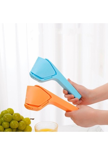1 Adetmanuel Taşınabilir Sıkacak Çok Fonksiyonlu Ev Tipi Gıda Sınıfı Sıkacak Küçük Limon Kalınlaştırıcı Plastik Sıkacak Mutfak Aksesuarları Mavi