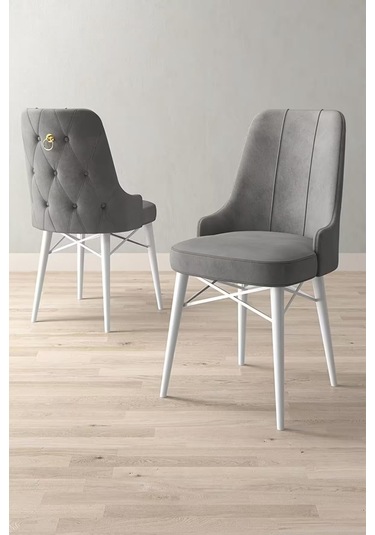 Loft Beyaz 80x132 Açılabilir Mdf Masa Yemek Odası Takımı, Mutfak Takımı 4 Sandalye, 1 Bench Gri