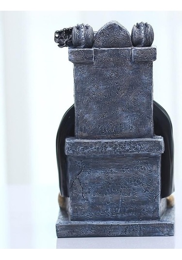 Novahub İskelet Tahtta Oturan Reçine Ölüm Azrail Heykeli, Cadılar Bayramı Dekorasyon, Noel Süsleme, Korku Stil, Heykelcik, Hediyelik 1pcs