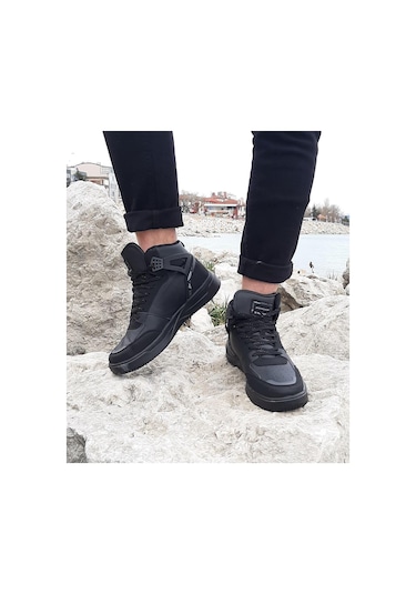 Dunlop 2238-2243 Siyah, Fuspetli Ortapedik Boğazlı  Basket Spor Ayakkabı AYKSAYAK-000490