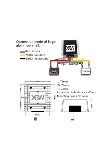 Sones Xwst Dc 12/24v - 5v Dönüştürücü Kademeli Araç Güç Modülü, Özellikler: 12/24v - 5v 20a Büyük Alüminyum Kabuk