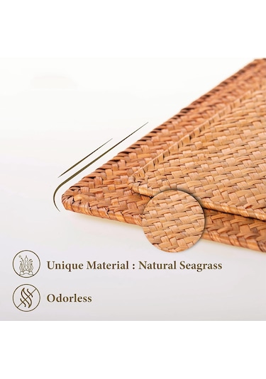 Mutfak Matı Dokuma Amerikan Servisleri 6'lı Set, Doğal Denizotu Isıya Dayanıklı Kahverengi